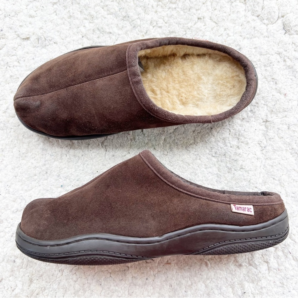 Tamarac by Slippers International Men's Rich Brown Suede Scuffy Clog Slipper